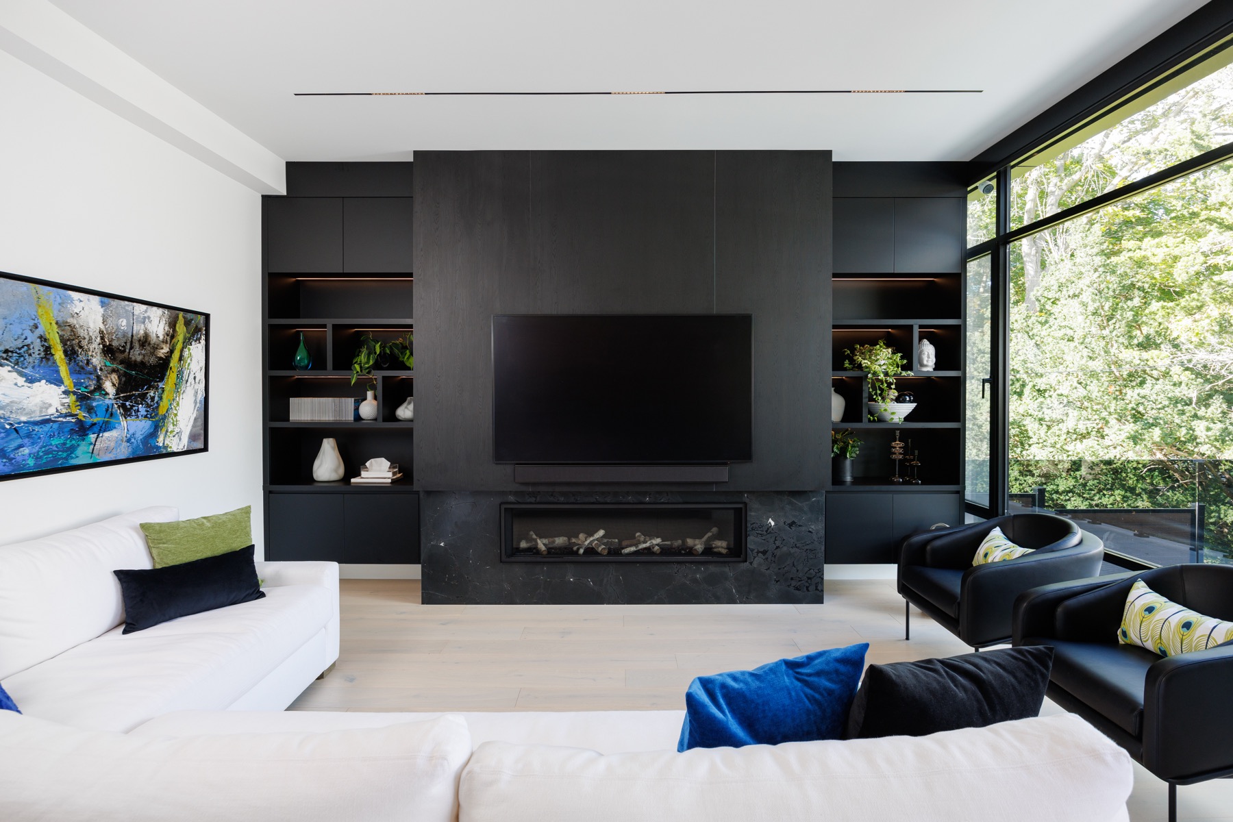 Ashton Manor living room with inactive television