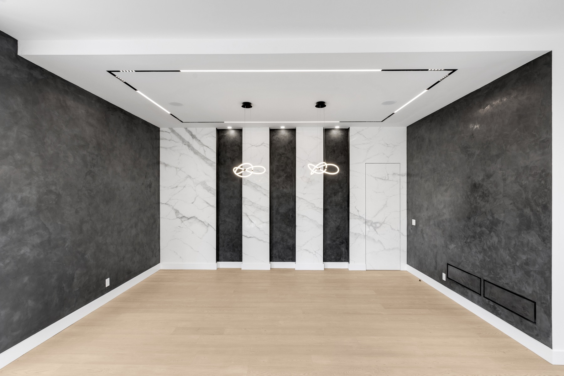 Geometric ceiling lighting at Winona Park